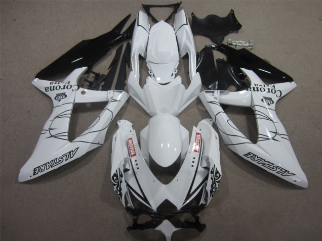 2008-2010 White Black Corona Extra Motul Suzuki GSXR600 Motorbike Fairing