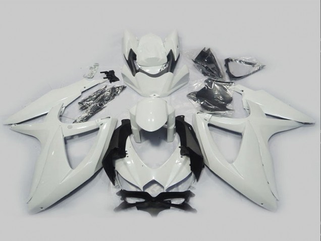 2008-2010 White Suzuki GSXR750 Motorcycle Fairing Kits