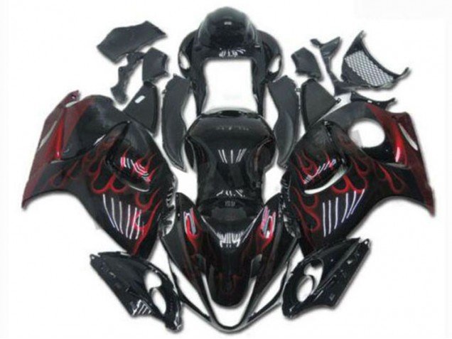 2008-2019 Black Red Suzuki Hayabusa GSXR1300 Motorcycle Fairings