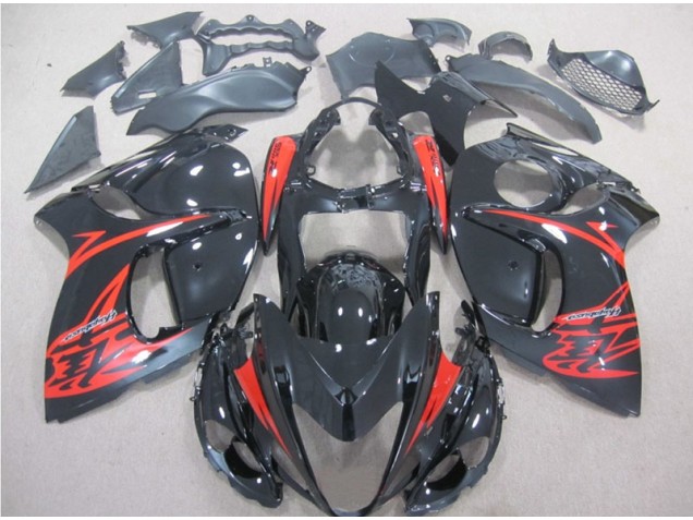 2008-2019 Black Red Suzuki GSXR1300 Hayabusa Motorcycle Bodywork