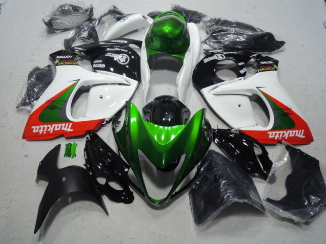 2008-2019 White Green Makita Suzuki GSXR1300 Hayabusa Replacement Fairings