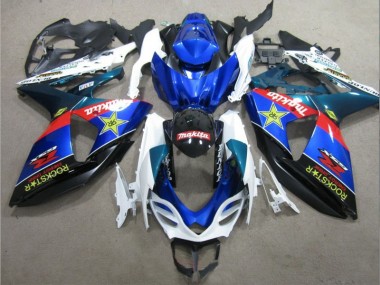 2009-2016 Blue White Rockstar Suzuki GSXR1000 Bike Fairing