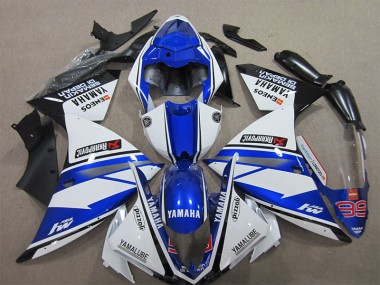 2012-2014 Blue White Pizzoli Yamaha YZF R1 Motorcycle Fairings